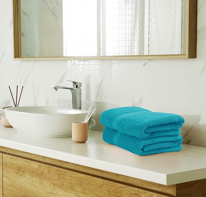 Utopia Towels 8 Piece Premium Towel Set, 2 Bath, 2 Hand, and 4 Wash Cloths, 600 GSM 100% Ring Spun Cotton, Highly Absorbent Towels for Bathroom, Gym, Hotel, and Spa, Teal
