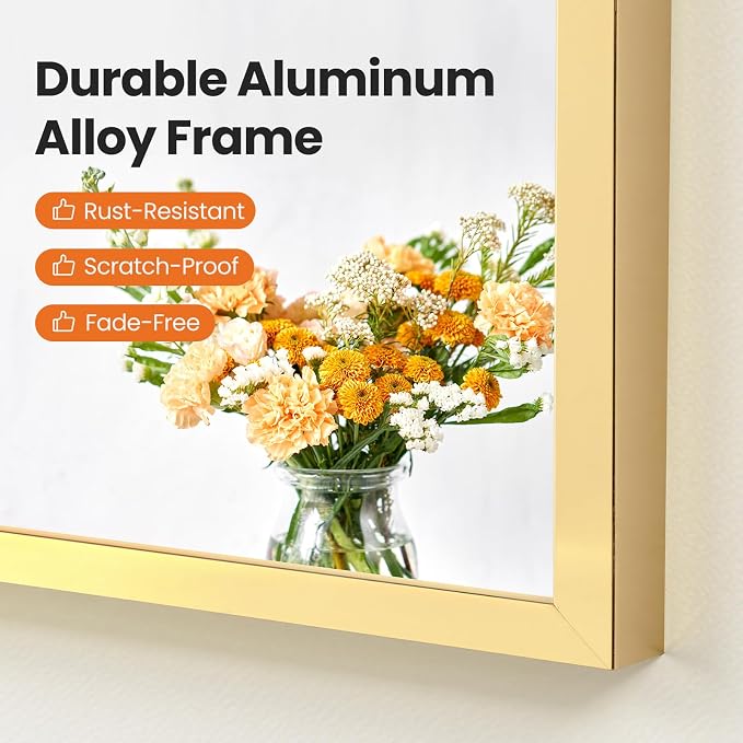 Sweetcrispy 38"x30" Arched Gold Bathroom Mirrors