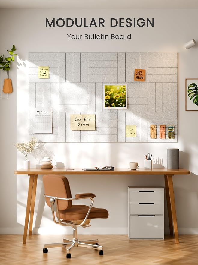 Bumusty Large Cork Board Alternative-36 x 24" Felt Bulletin Board Tiles