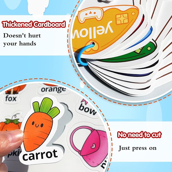 Montessori Busy Book Color Sorting Toys for Toddlers 3-5, Autism Educational Toys Preschool Learning Activities for Kids, Sensory Fine Motor Matching Games for 3 Year Old Boys Girls Gifts