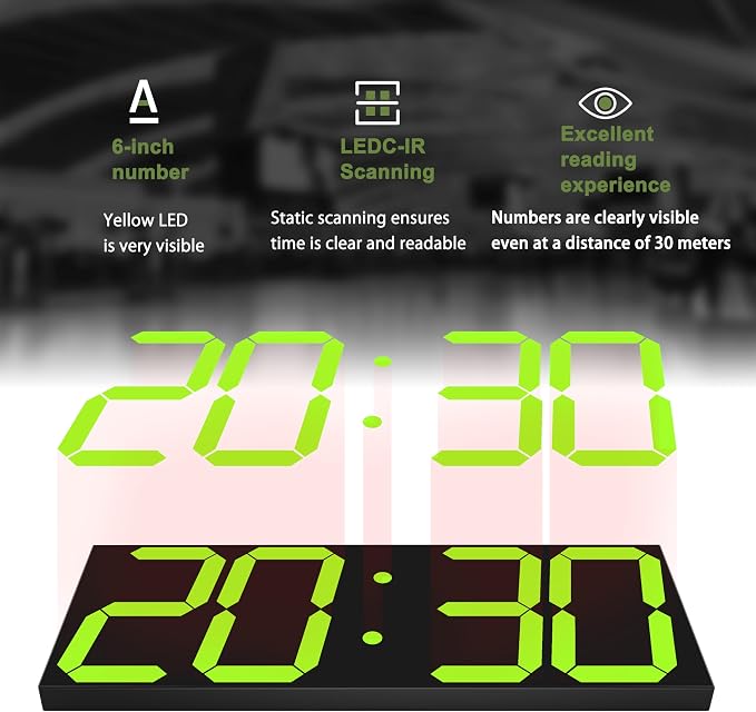 CHKOSDA LED Large Digital Wall Clock, Oversize Digital Clock