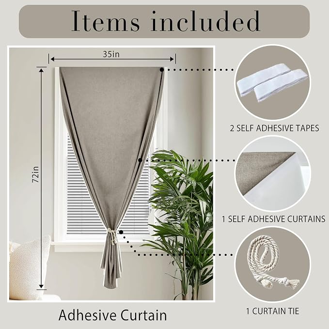 Self-Adhesive 100% Blackout Curtain
