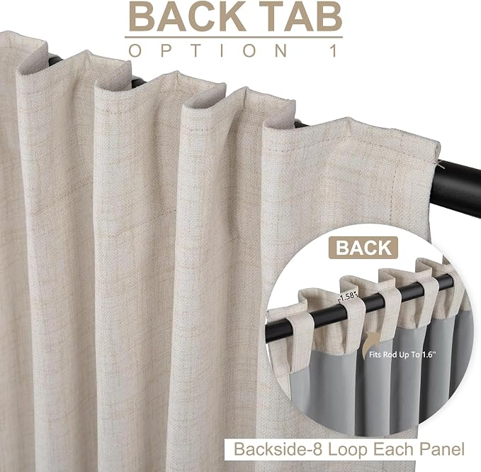 100% Blackout Shield Linen Blackout Curtains