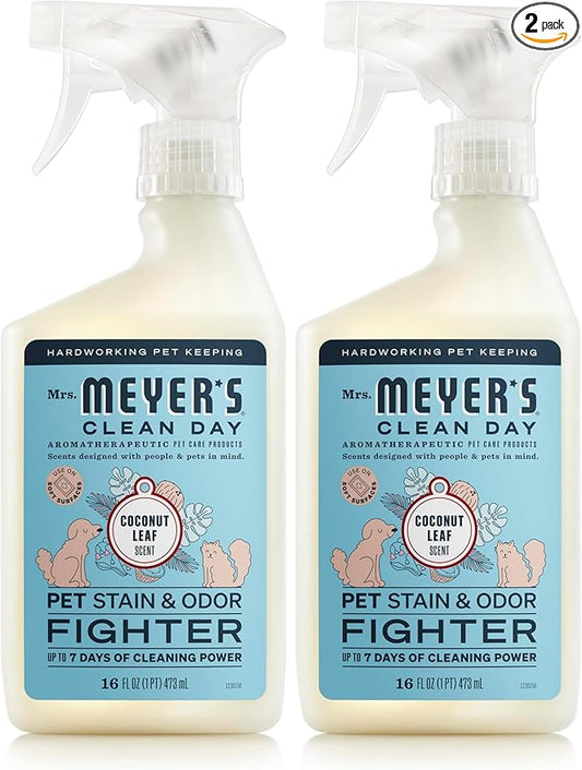 Mrs. MEYER'S CLEAN DAY Pet Stain & Odor Fighter,Coconut Leaf Scent,16oz,(Pack of 2)