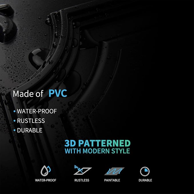 Art3d Drop Ceiling Tiles 24x24 in Black, Wainscoting Panels Glue Up 2x2