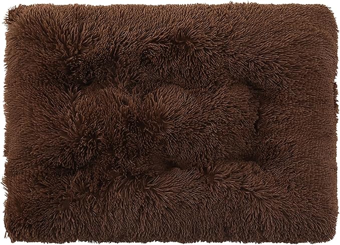 Dog Crate Mat, Dog Bed for Large Dogs, Comfy Fluffy Kennel Pad Anti-Slip for Dog beds & Furniture, Quilted Dog Bed for Pets for Medium/Small Dogs Cats (Color : Coffee, Size : 25x18)