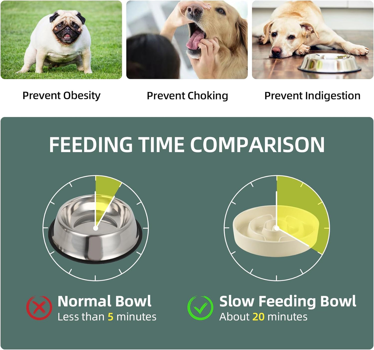 7.3inch Ceramic Raised Slow Feeder Dog Bowl Set, Elevated Wooden Stand for Medium and Small Dog, Puzzle Slow Dish, Anti-Gulping(Beige, Single Bowl+ Stand)