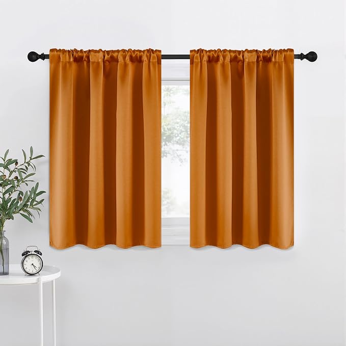 NICETOWN Room Darkening Cafe Satin Curtains