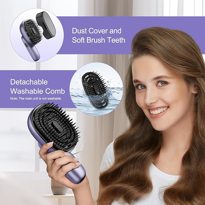 Electric Scalp Massager Brush, Portable Vibrating Scalp Massager Tool, Scalp Massage Tool, Head Massager for Hair Scalp Relax with Hair Oil, Nourishes Hair (Purple)