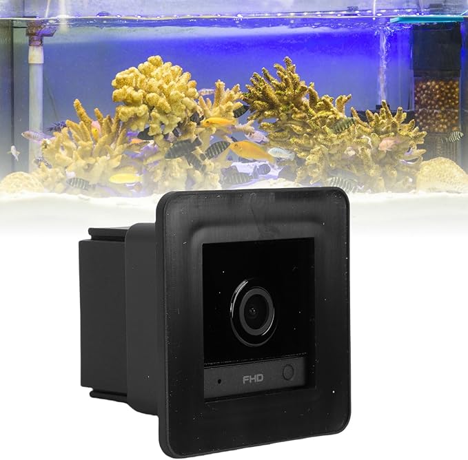 Zyyini Fish Tank Camera, 2K HD 140 Degree Wide Angle Anti WiFi Aquarium Camera with AI Motion Detection, for Reptile Terrarium Aquarium Breeding Tank