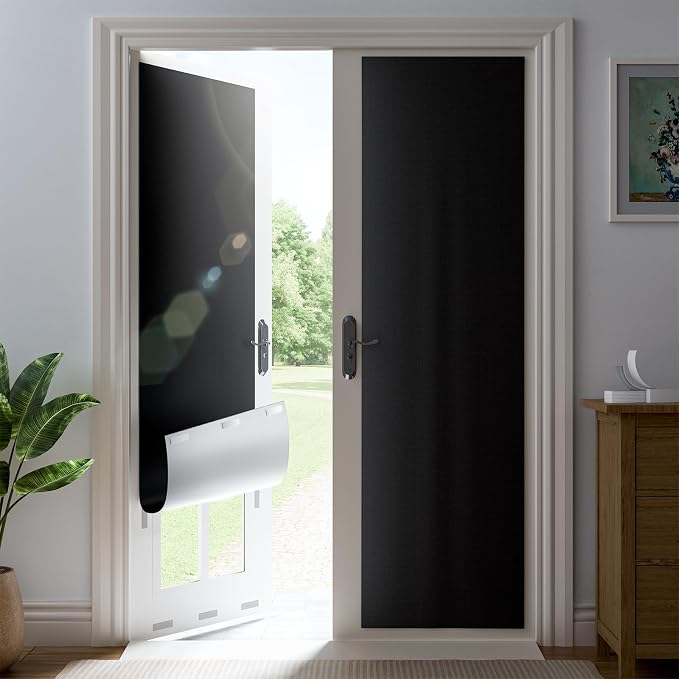 40" W x 72" L 100% Portable Blackout Curtains, Total Darkness No-Drill Black