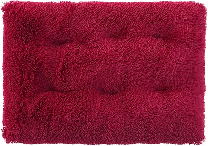Dog Crate Mat, Dog Bed for Large Dogs, Comfy Fluffy Kennel Pad Anti-Slip for Dog beds & Furniture, Quilted Dog Bed for Pets for Medium/Small Dogs Cats (Color : Red, Size : 30x21)