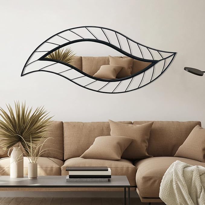 ironsmithn Decorative Wall Mirror, Leaf Teardrop Mirror