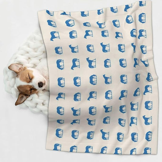 Double Sided Pet Mat for Dog Bed Topper Cat Blanket Furniture Protector, Abstract Horse, Reversible Plush with Tactile Dot Pattern for Style Change