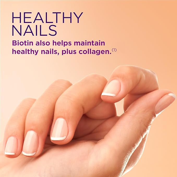 Nature's Bounty Optimal Solutions Hair, Skin & Nails with Biotin and Collagen, Citrus-Flavored Gummies Vitamin Supplement, 2500 mcg, 80 Ct (Pack of 2)