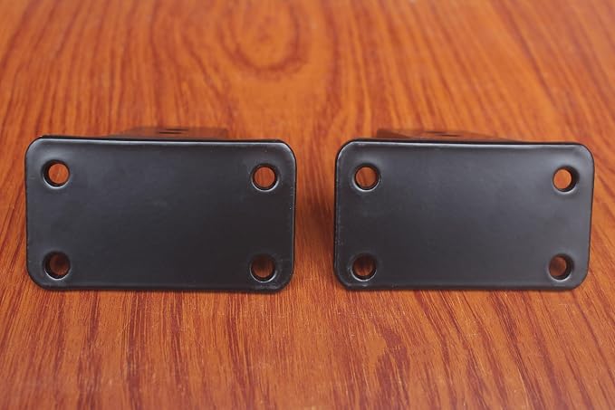 8 Pack - 4 inch Black Hidden L Shelf Bracket Iron Floating Shelf Brackets