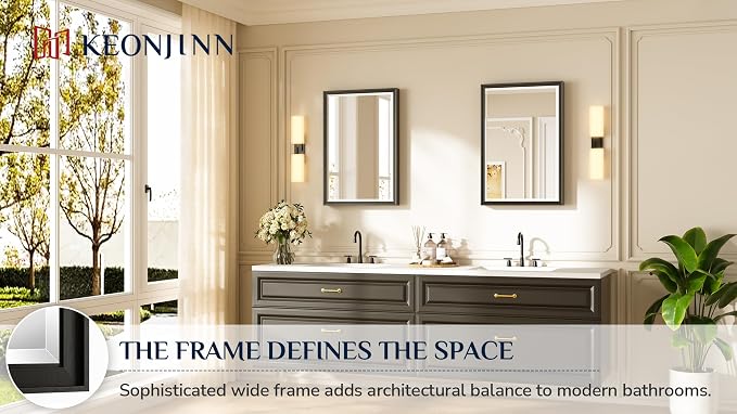 Keonjinn Black Bathroom Mirrors