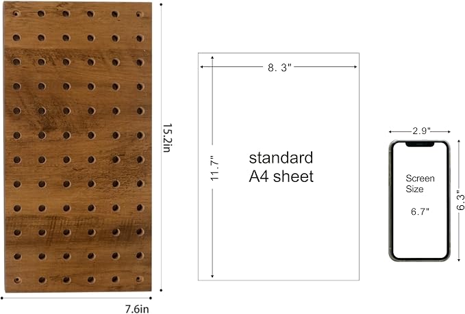 Brown Wood Pegboard Modular Display Wooden Pegboard Combination Wall Organizer