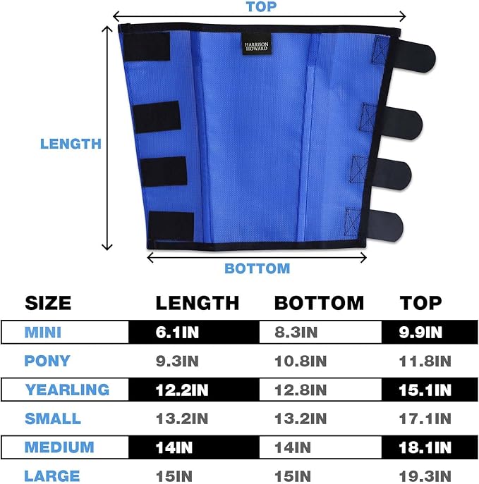 Harrison Howard Loose-Fitting Horse Fly Leggings Breathable, Tear-Resistant Fine Mesh Leg Guards Stay-on Comfortable Fly Boots (Set of 4) Blue Mini