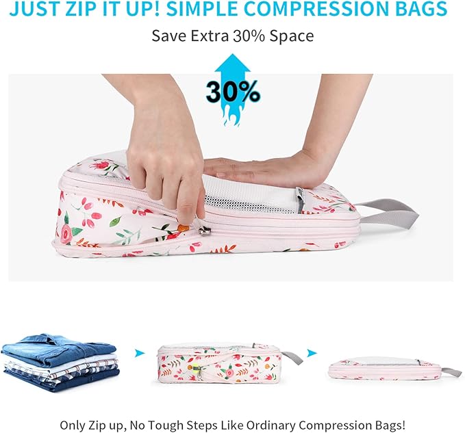 Compression Packing Cubes, Gonex Extensible Storage Mesh Bags Organizers