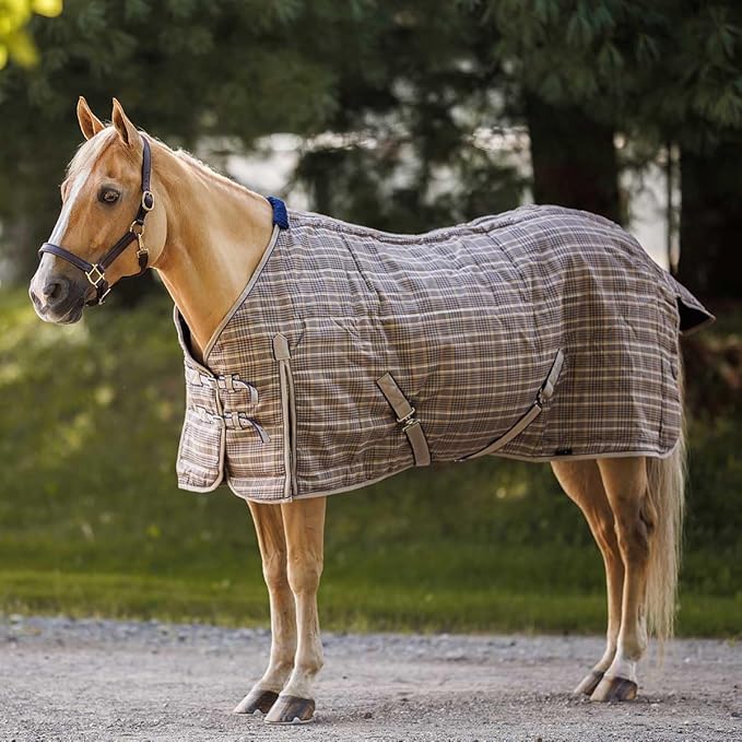 Country Pride Highland 1200D Lightweight Stable Blanket (76, Tan Plaid)