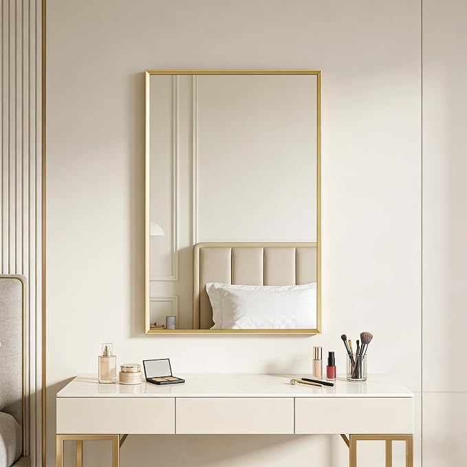 BOMINICA Brushed Gold Bathroom Mirror