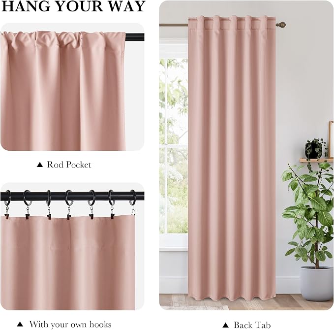 RYB HOME 100% Blackout Short Curtains