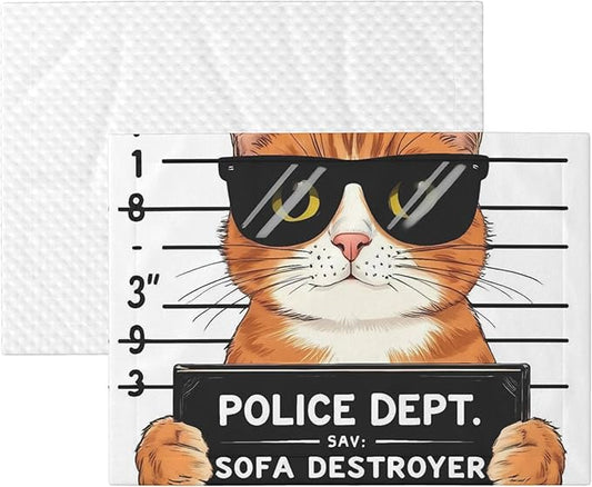 Waterproof Dog Blanket Soft Pet Blanket for Puppy, Fleece Cat Throw Blankets for Furniture Bed Couch Sofa Reversible - Cat Holding Mugshot Sign