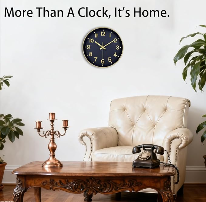 Wall Clocks Battery Operated, 12Inch Non Ticking Digital Wall Clock, Silent