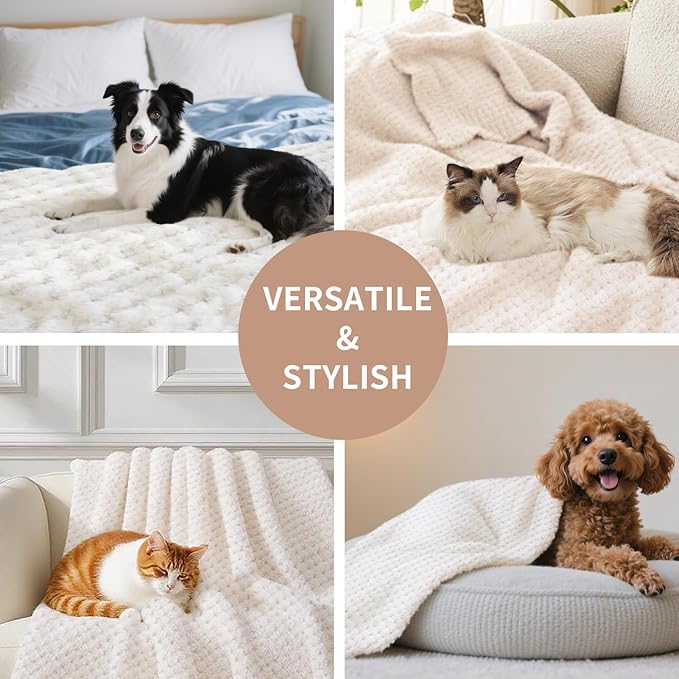 Pet Blanket Warm Soft Dog Blankets Washable Cat Throw Blankets Sofa Bed Couch Furniture Protector Cover for Small Medium Large Dogs Cats, Purple, 31" x 39"