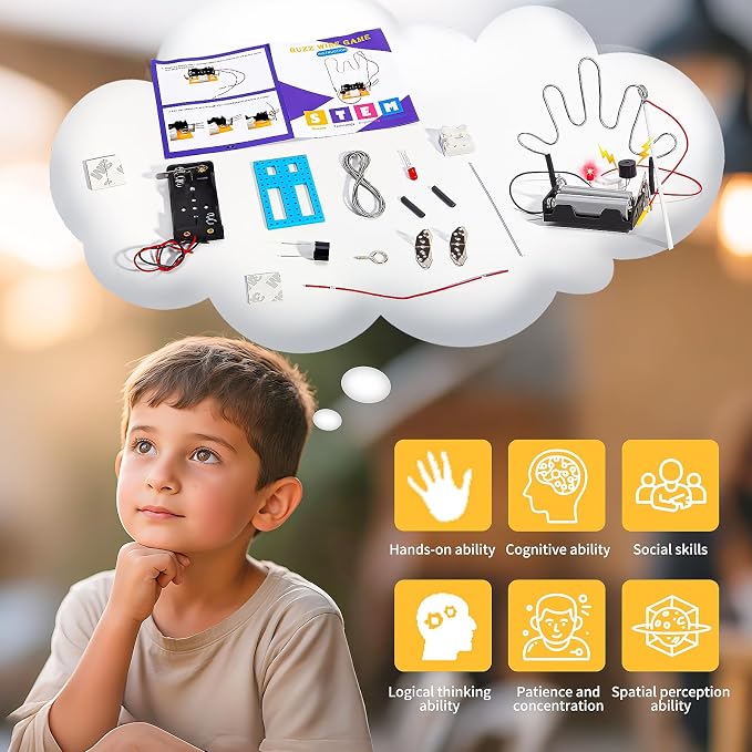 STEM Toy Science Kits, 8 Set Electric Circuit Boy Crafts for Kids Age 8-12 | Bulk STEM Kits for Kids Age 8-10 12-14 10-12 Gift Ideas, Engineering Experiments Activities Projects Buzz Wire Maze Game
