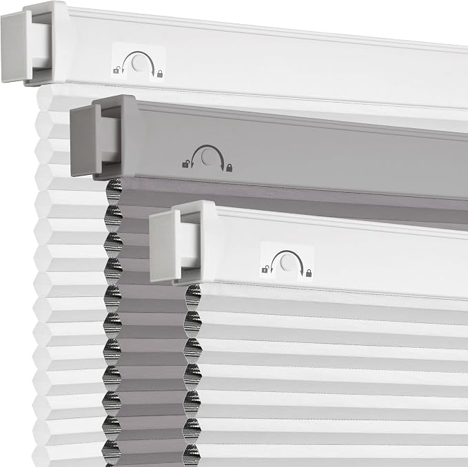 Grandekor No Drill No Tools Cordless Cellular Shades, 43.5" W x 48" H, UV