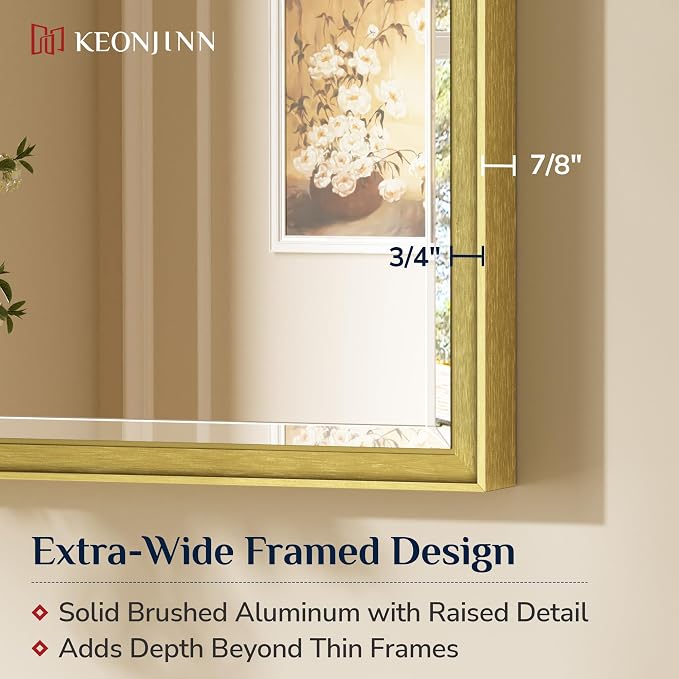 Keonjinn 42" x 36" Gold Mirrors