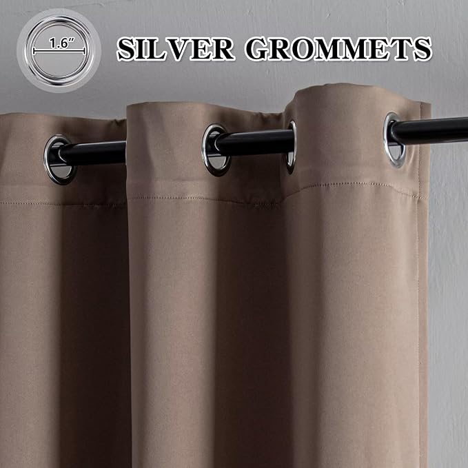 IGEMAEVE Blackout Curtains 108 Inch Length 2 Panels Set, Grommet Energy Saving