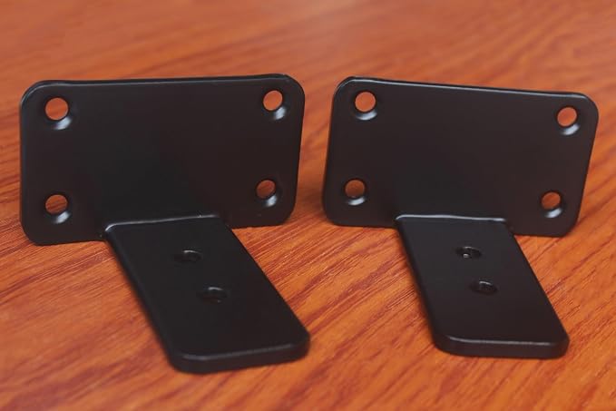 8 Pack - 4 inch Black Hidden L Shelf Bracket Iron Floating Shelf Brackets