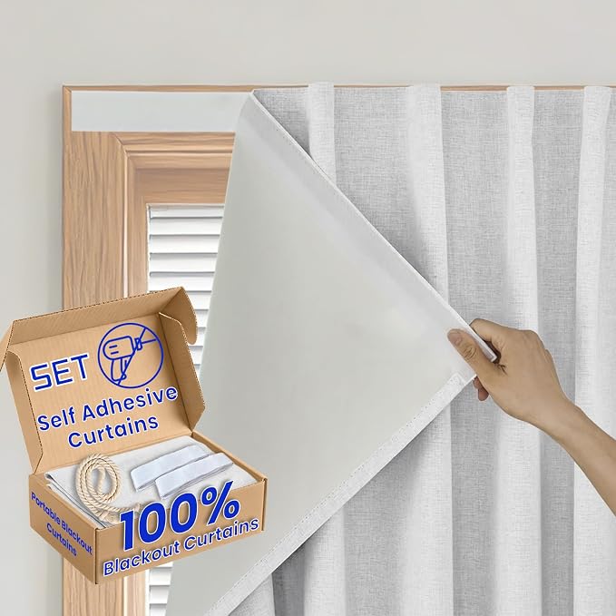 Self-Adhesive Complete 100% Blackout Curtain