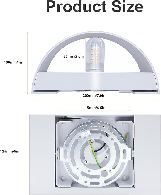 KICAAO Modern LED Wall Sconce, Warm White 3000K, Hardwired Indoor Wall Lights