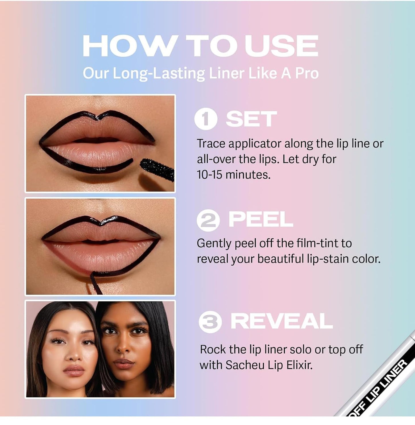 Longwear Peel-off Lip Stain Marker Peel Off with Vitamin E - Smudge-Resistant Lip Liner & Base for All Skin Types (04#)