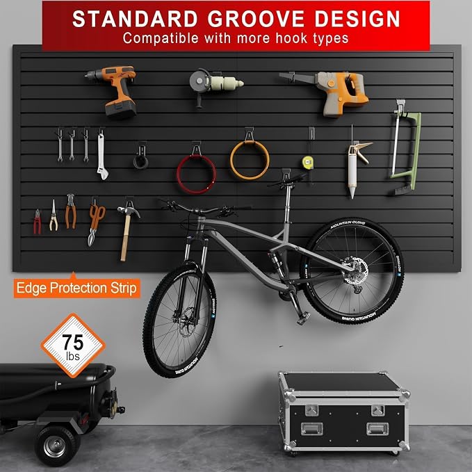 4 x 8 FT Slatwall Panel Garage Wall Organizer, Heavy Duty Slat Wall Paneling