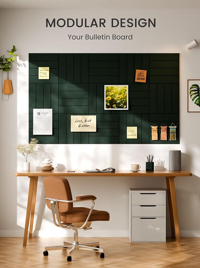 Bumusty Large Cork Board Alternative-48 x 36" Felt Bulletin Board Tiles
