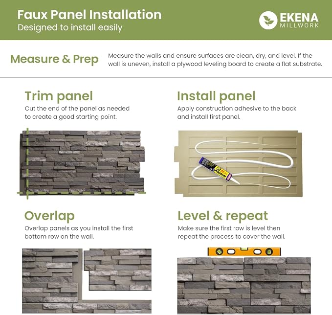 EverStone Cobblestone Faux Stone Panel, Harbor Mist Color