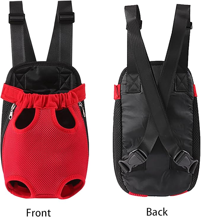 Dog Carrier Backpack, Adjustable Puppy Front Carrier Backpack, Ventilated Dog Chest Carrier for Hiking Camping Travel, Sling Bag for Small Medium Dog Cat Rabbit Puppies, Suit 13-15 lbs (Pink, XL)