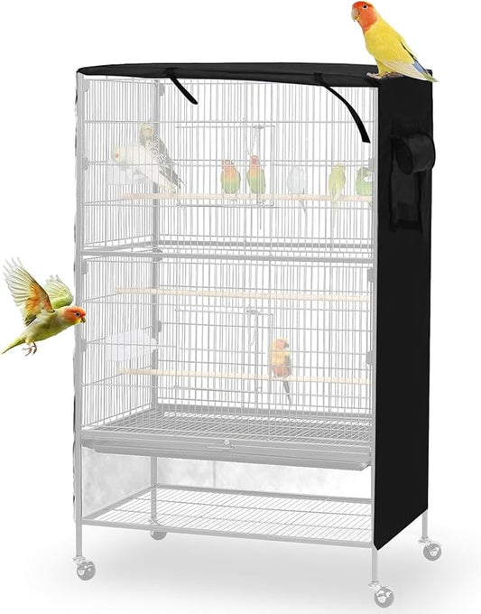 Bird Cage Cover, Large Birds Cage Covers for Night, Birds Cover for Cage with Adjustable Front Curtain, Blackout & Breathable Birdcage Covers for Parrot, Small Animals(Not Include Bird Cage)