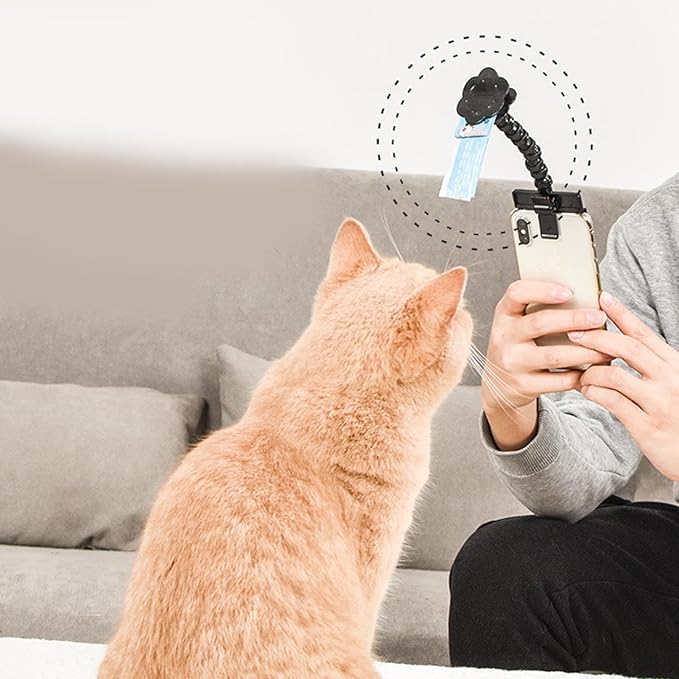 Pet Selfie Treat Clip, Rotatable 360 Degree, Stable Firm Plastic Clip for Smartphone Camera - Easy Attachment, Adjustable Angle, Ideal for Dogs and Cats