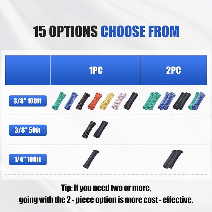 1/4 Inch 100 ft Braided Polypropylene Rope, High Strength Utility Cord for Boat Marine Camping and Flag Pole, Indoor and Outdoor Use, Black