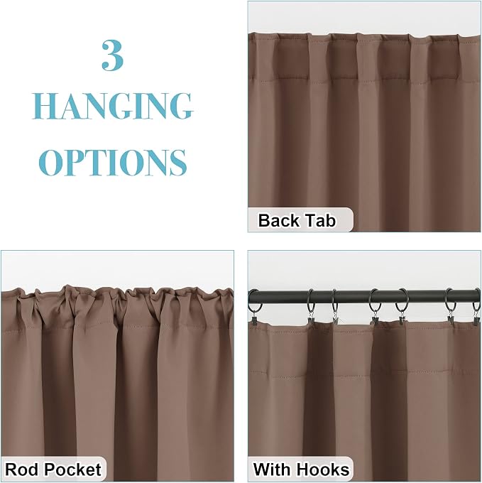 RYB HOME Blackout Curtains for Bedroom, Window Shades Thermal Insulating