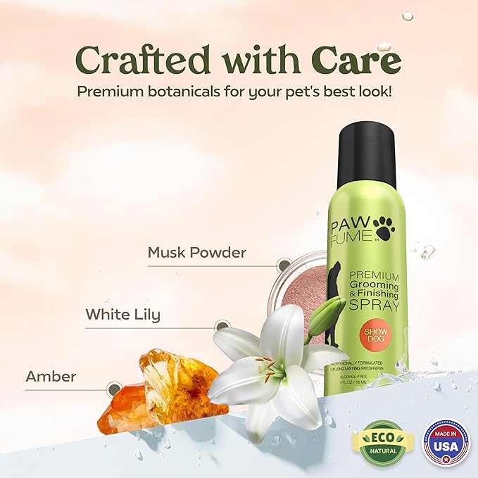 PAWFUME Dog Perfume Spray Long Lasting Scent for Grooming, Show Dog, 1-Pack – Keep Your Pup Fresh All Day – Hypoallergenic, Alcohol-Free, Detangling Formula – Moisturizing Pet Cologne Spray for Dogs