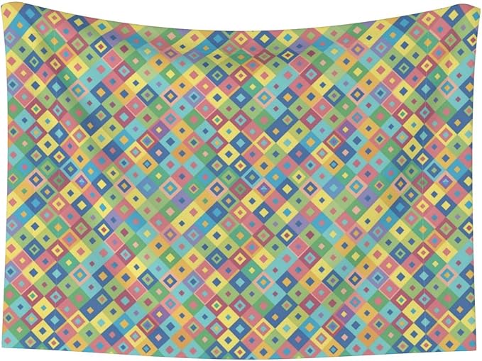 Dog and Cat Blanket in One, Rainbow Diagonal Plaid, Double Sided Plush Throw with Raised Dot Pattern on One Side and Flat Velvet on Other for Variety