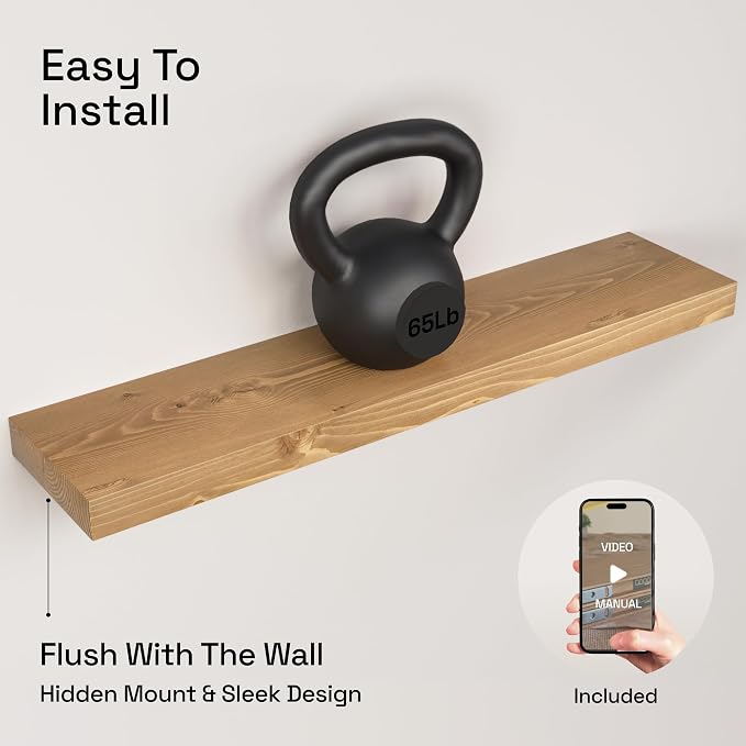 BAOBAB WORKSHOP Natural Wood Floating Shelves