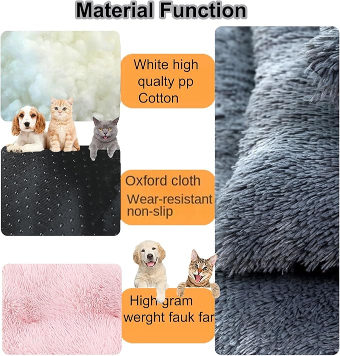 Dog Crate Mat, Dog Bed for Large Dogs, Comfy Fluffy Kennel Pad Anti-Slip for Dog beds & Furniture, Quilted Dog Bed for Pets for Medium/Small Dogs Cats (Color : Pink, Size : 48x33)